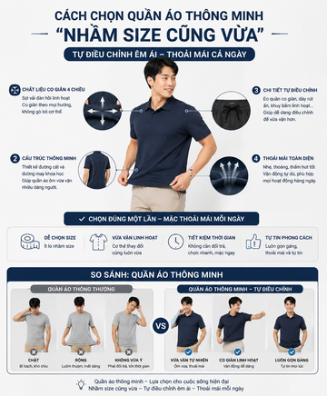 Cách chọn quần áo thông minh "nhầm size cũng vừa", tự điều chỉnh êm ái.