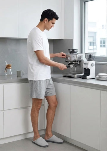Đồ bộ nam mặc nhà ra ngõ mua đồ hay gặp shipper vẫn lịch sự.