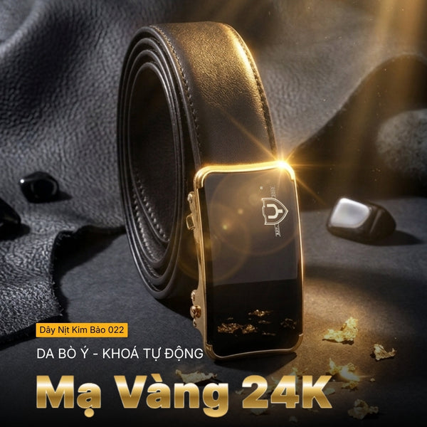 Dây nịt Kim Bảo 022: Đẳng cấp từ đầu khóa mạ vàng 24K và kỹ thuật chế tác da thượng hạng