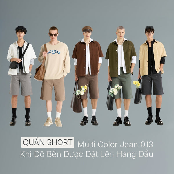 Quần Short Multi Color Jean 013 Khắc Phục Lỗi "Kích Đáy" Bằng Rập Loose Fit Và Tăng Tuổi Thọ Với Vải 310gsm