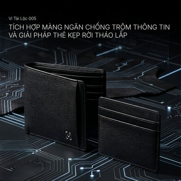 Ví Da Bò Ý Tài Lộc 005 Tích Hợp Màng Ngăn Chống Trộm Thông Tin RFID Và Giải Pháp Thẻ Kẹp Rời Tháo Lắp