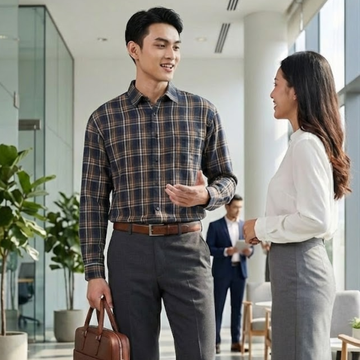 Họa tiết caro: Phối áo sơ mi và quần âu thế nào cho thanh lịch?