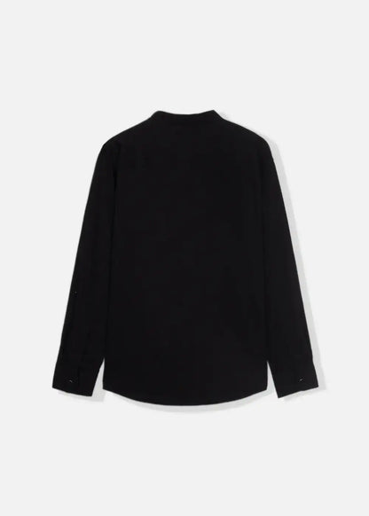 Áo Sơ Mi Cổ Trụ Tay Dài Vải Bamboo Ít Nhăn WRINKLE FREE 06 Đen - YaMe.vn