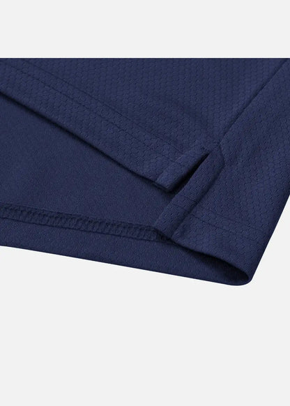 Áo Thun 3 Lỗ Vải Hexagon "Biết Thở" Beginner 03 Xanh Dương Đậm - YaMe.vn