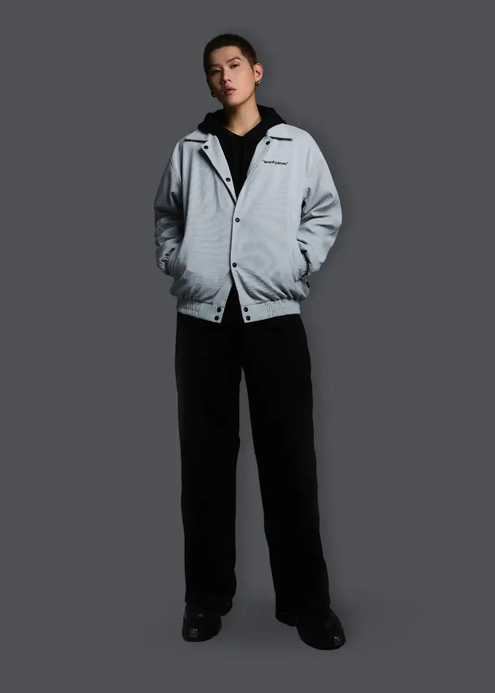 Áo Khoác Kaki Corduroy Ít Nhăn Seventy Seven 37 Xanh Ngọc Nhạt - YaMe.vn
