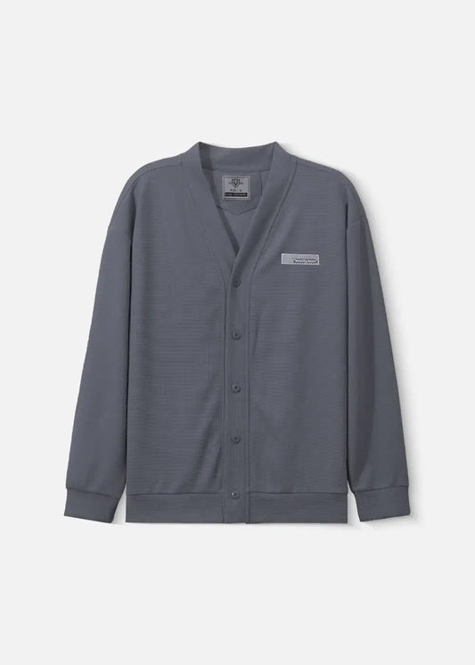 Áo Khoác Cardigan Vải Waffle Thoáng Khí Seventy Seven 38 Xám Đậm - YaMe.vn