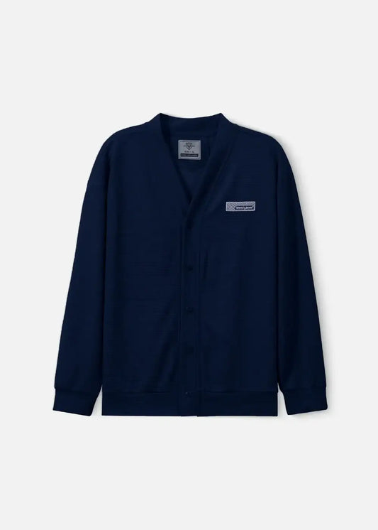 Áo Khoác Cardigan Vải Waffle Thoáng Khí Seventy Seven 38 Xanh Dương Đậm - YaMe.vn