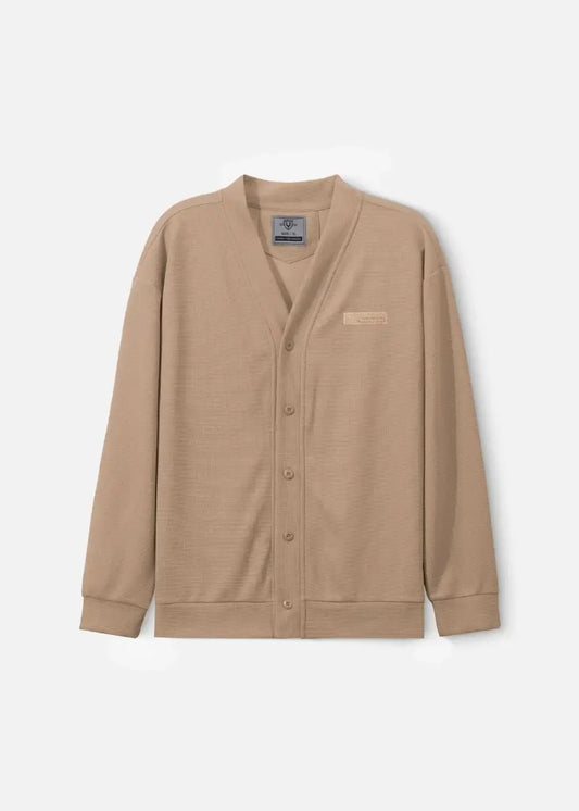 Áo Khoác Cardigan Vải Waffle Thoáng Khí Seventy Seven 38 Nâu - YaMe.vn