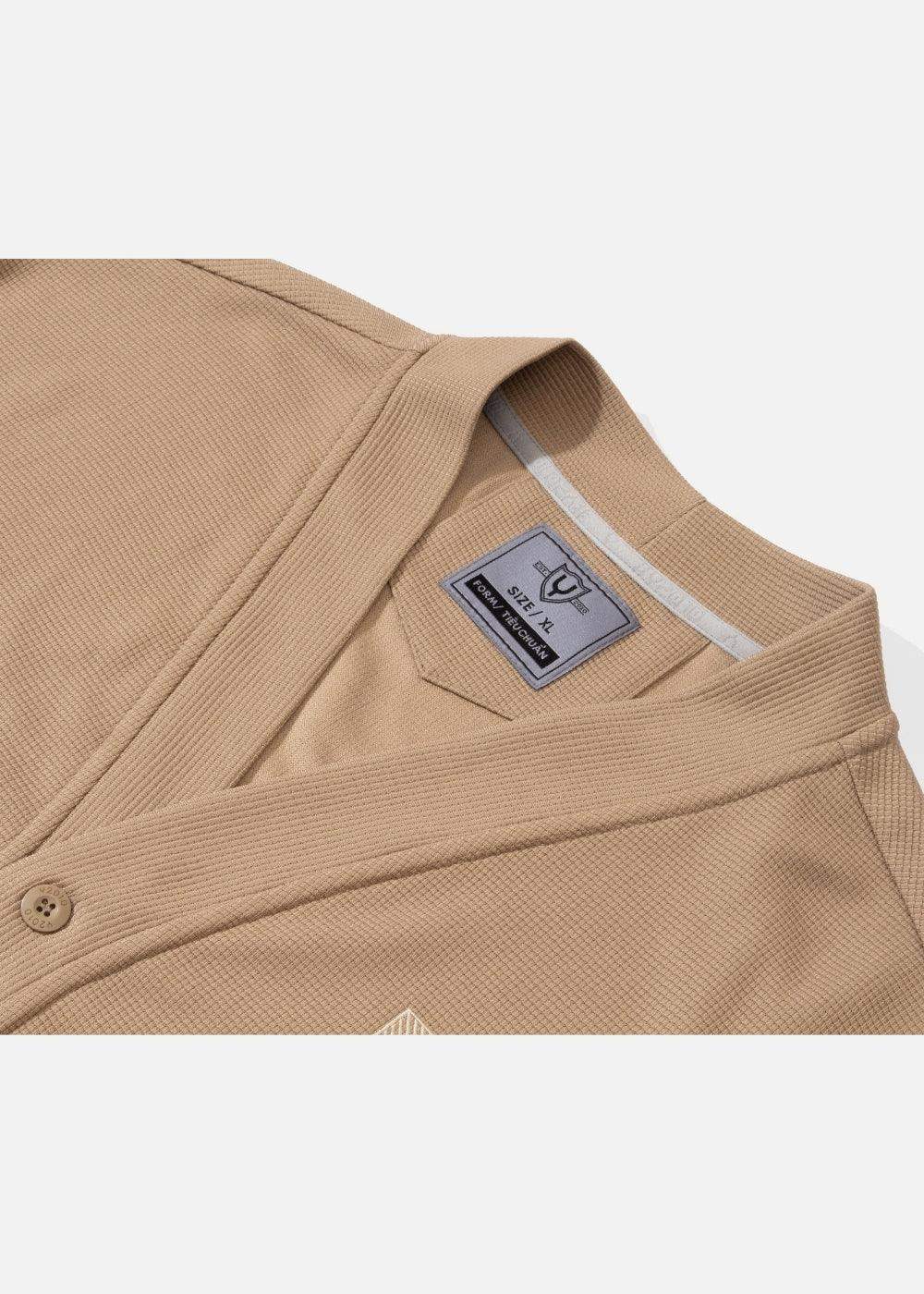 Áo Khoác Cardigan Vải Waffle Thoáng Khí Seventy Seven 38 Nâu - YaMe.vn