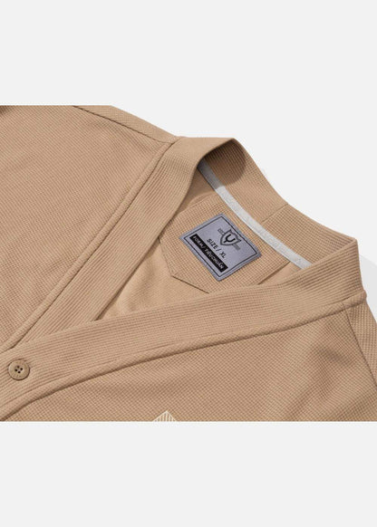 Áo Khoác Cardigan Vải Waffle Thoáng Khí Seventy Seven 38 Nâu - YaMe.vn
