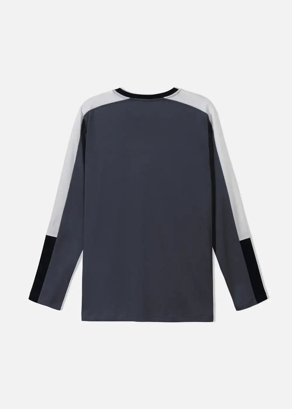Áo Thun Tay Dài Cotton Phối Màu Seventy Seven 16 Xám Đậm - YaMe.vn