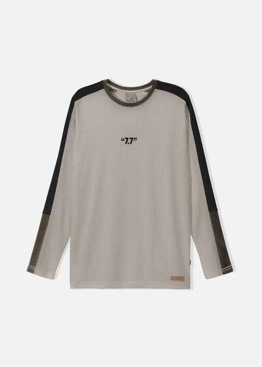 Áo Thun Tay Dài Cotton Phối Màu Seventy Seven 16 Nâu Nhạt - YaMe.vn