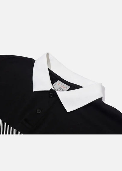 Áo Polo Tay Dài Seventy Seven 20 Đen - YaMe.vn