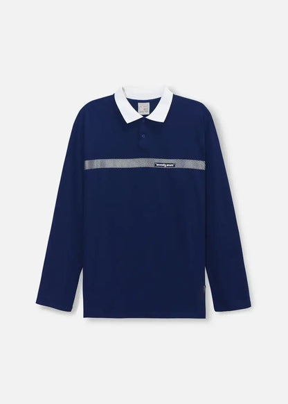 Áo Polo Tay Dài Seventy Seven 20 Xanh Dương Đậm - YaMe.vn