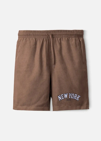 Quần Short Nam Corduroy Lưng Thun Seventy Seven 32 Nâu Đậm - YaMe.vn