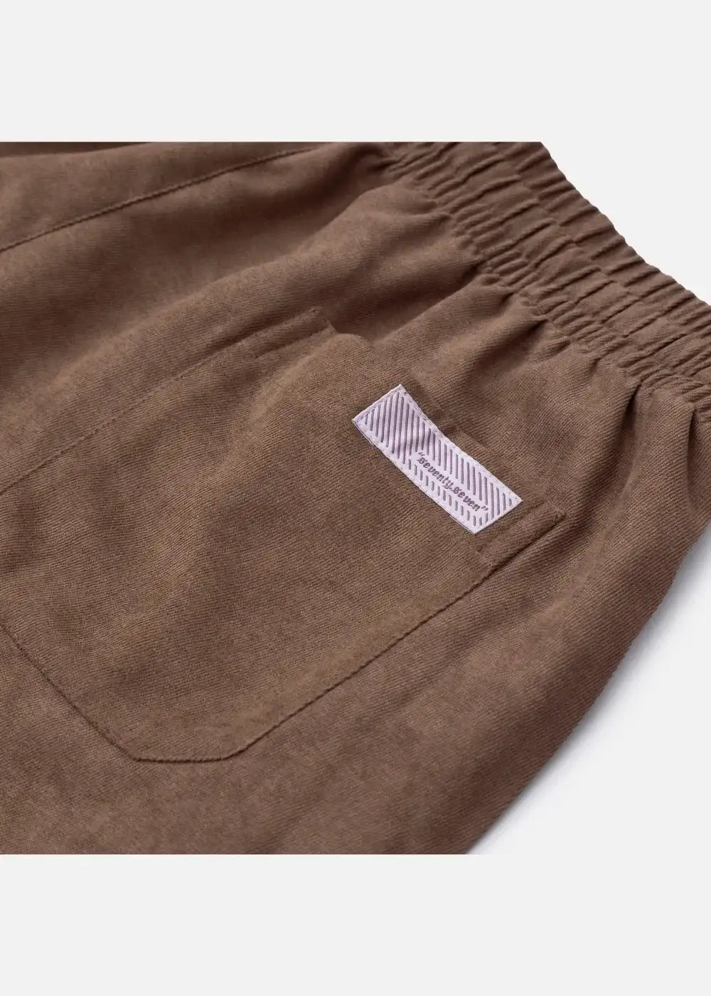 Quần Short Nam Corduroy Lưng Thun Seventy Seven 32 Nâu Đậm - YaMe.vn