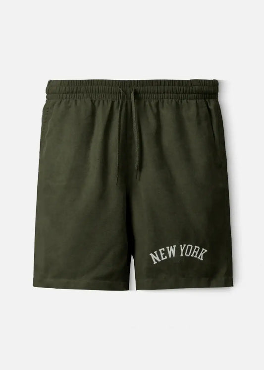 Quần Short Nam Corduroy Lưng Thun Seventy Seven 32 Xanh Lá Đậm - YaMe.vn