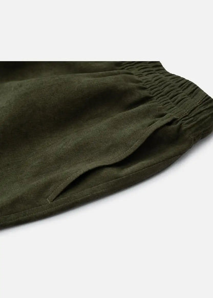 Quần Short Nam Corduroy Lưng Thun Seventy Seven 32 Xanh Lá Đậm - YaMe.vn