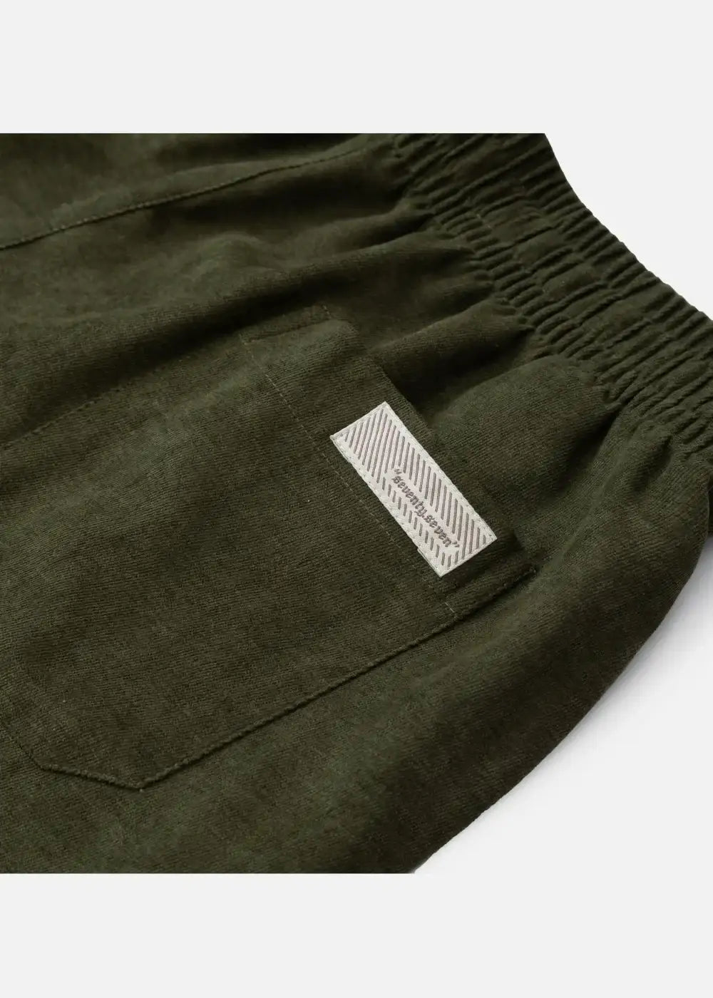 Quần Short Nam Corduroy Lưng Thun Seventy Seven 32 Xanh Lá Đậm - YaMe.vn
