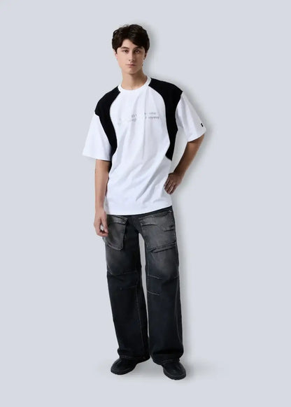 Áo Thun Cotton Phối Màu Mềm Mịn Thoáng Mát No Style M2 Trắng Đen - YaMe.vn