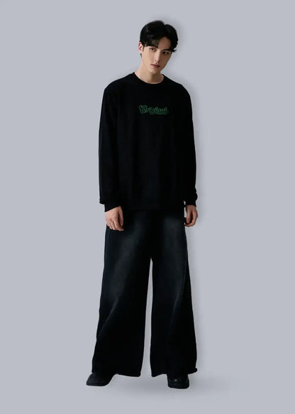 Áo Thun Sweater Cotton Co Giãn No Style M19 Đen - YaMe.vn