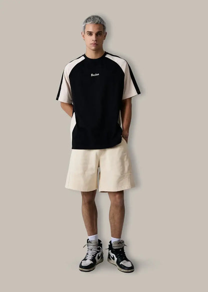 Áo Thun Tay Ngắn Boxy Mềm Mịn No Style M4 Đen Be - YaMe.vn