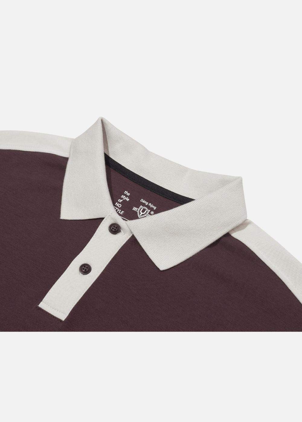 Áo Polo Sweater Cotton Phối Màu No Style M37 Nâu Be - YaMe.vn
