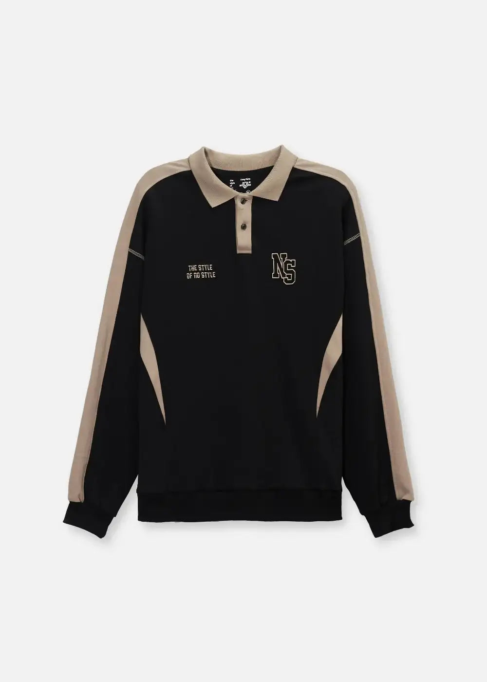 Áo Polo Sweater Cotton Phối Màu No Style M37 Đen Be - YaMe.vn
