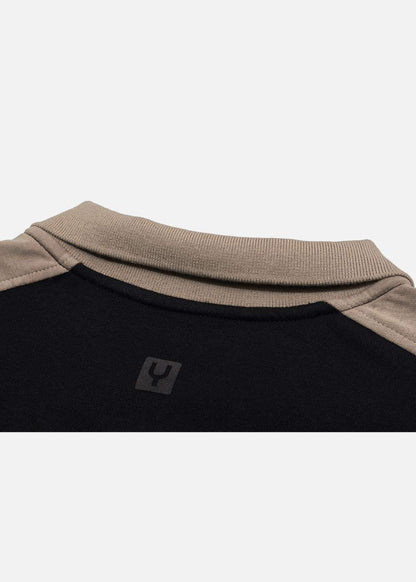 Áo Polo Sweater Cotton Phối Màu No Style M37 Đen Be - YaMe.vn