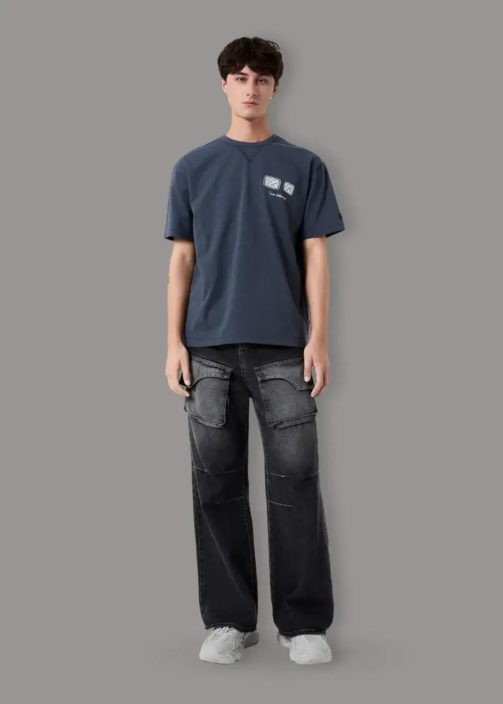 Áo Thun Cartoon Cotton Mềm Mại No Style M109 Xám Đậm - YaMe.vn