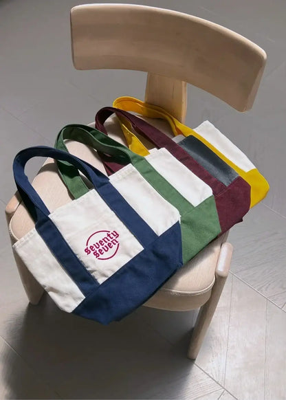 Túi Tote Canvas Nhỏ Gọn #Y2010 01 Xám Đỏ - YaMe.vn