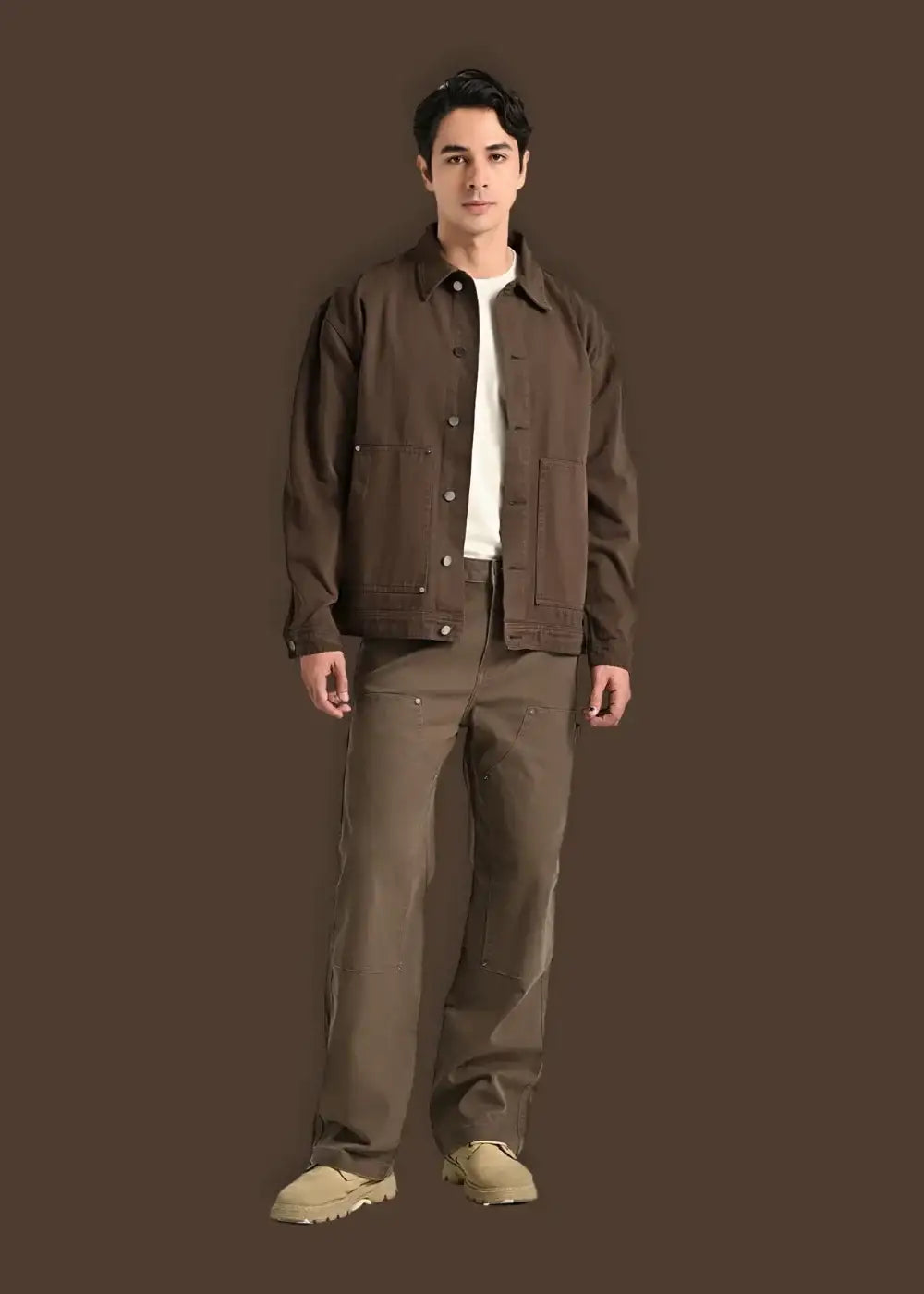 Áo Khoác Jean Cotton Bền Đứng Phom Multi-Color Jean 023 Nâu - YaMe.vn