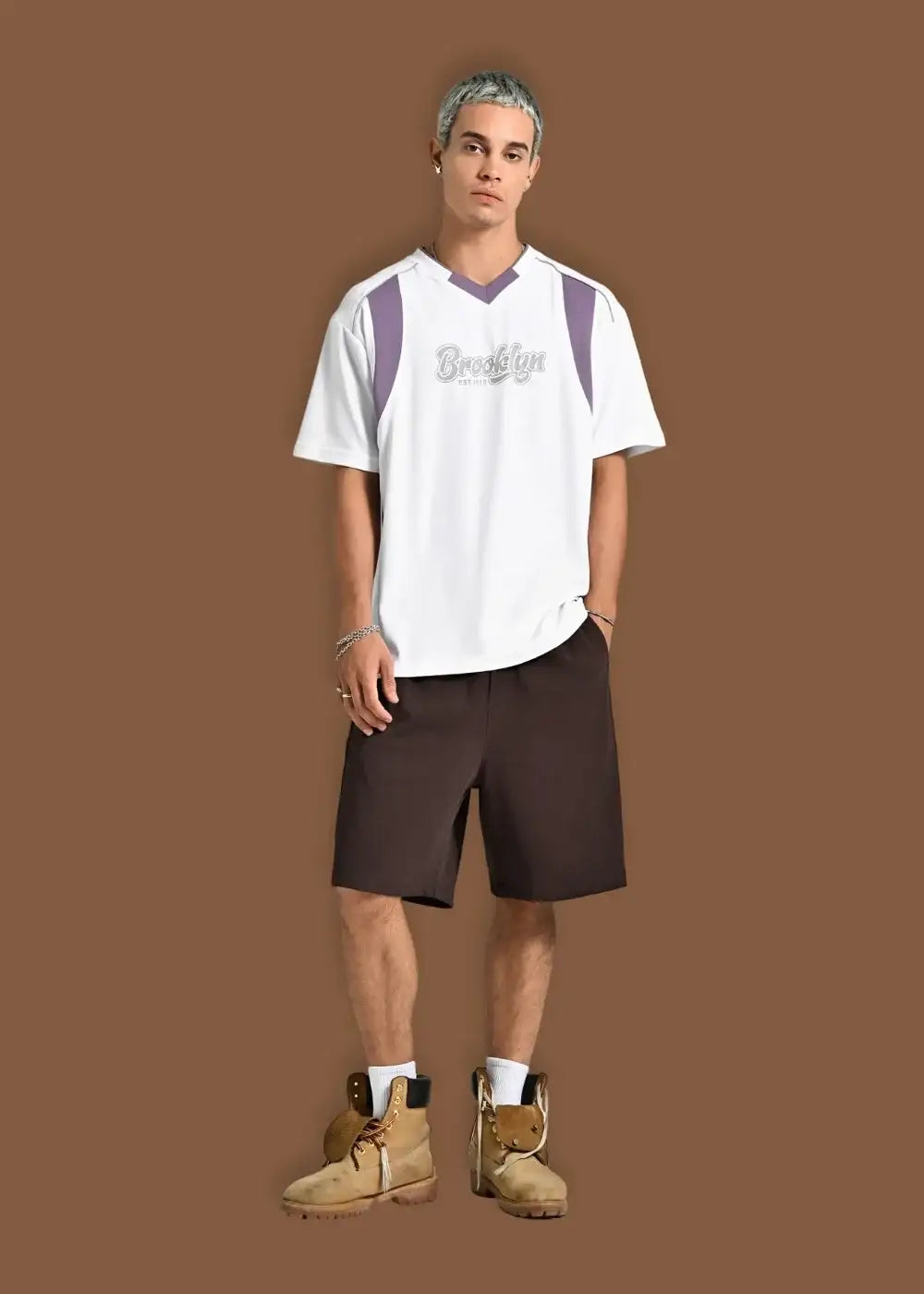 Quần Short Thun Cotton Cao Cấp Mềm Mại The Weekend 021 Nâu Đậm - YaMe.vn