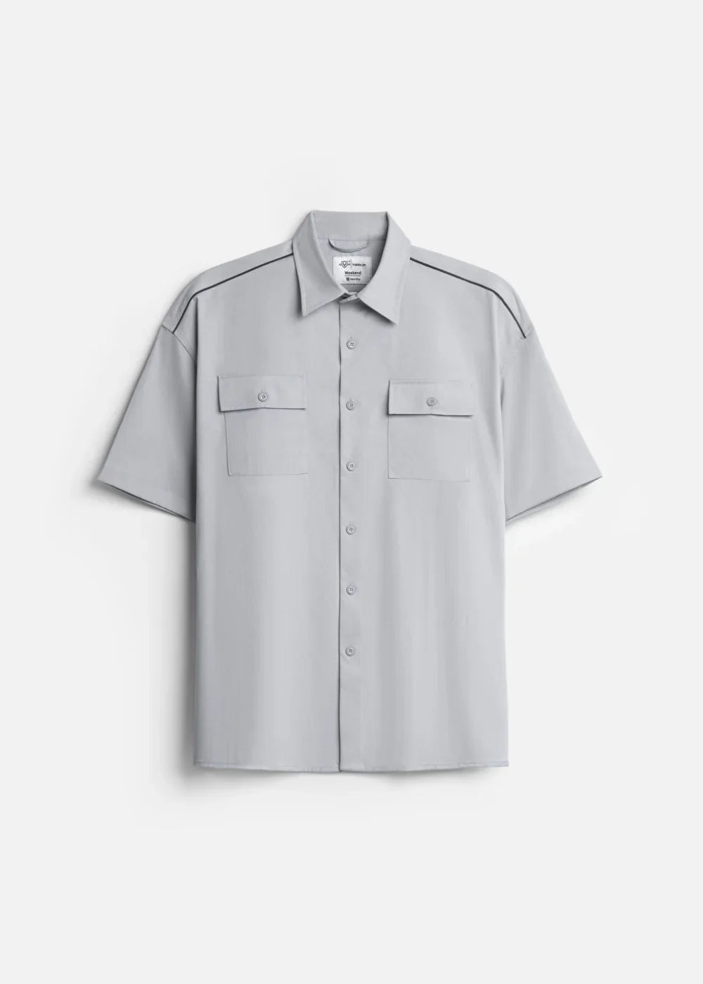 Áo Sơ Mi Tay Ngắn Nhẹ Thoáng Mát The Weekend 036 Xám Nhạt - YaMe.vn