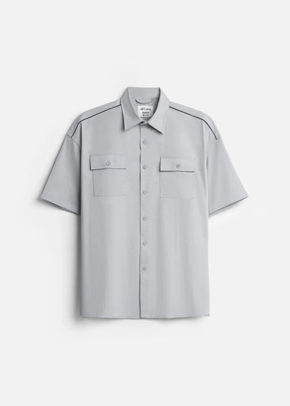 Áo Sơ Mi Tay Ngắn Nhẹ Thoáng Mát The Weekend 036 Xám Nhạt - YaMe.vn