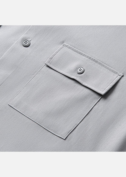 Áo Sơ Mi Tay Ngắn Nhẹ Thoáng Mát The Weekend 036 Xám Nhạt - YaMe.vn