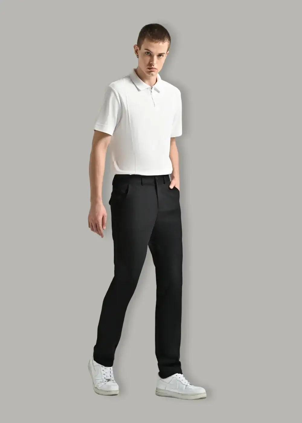 Quần Kaki Basic Mềm Mịn Non Branded 50 Đen - YaMe.vn