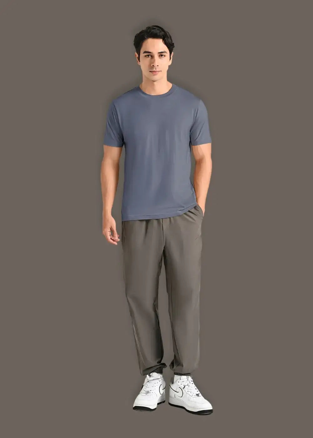 Áo Thun Slim Fit Co Giãn Non Branded 47 Xám - YaMe.vn
