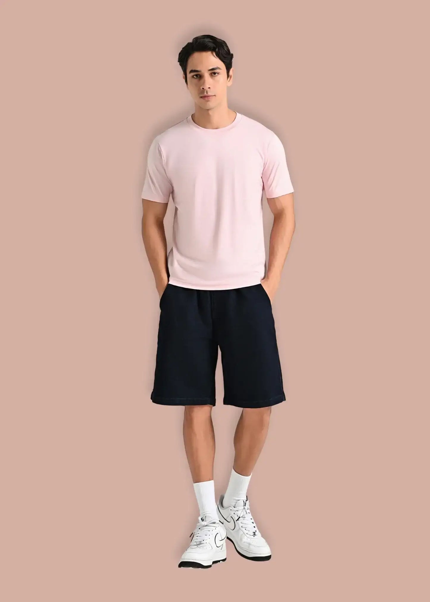 Áo Thun Slim Fit Co Giãn Non Branded 47 Hồng - YaMe.vn