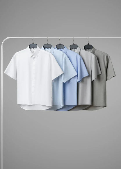 Áo Sơ Mi Tay Ngắn Thoáng Khí Ít Nhăn The Weekend 029 Xám - YaMe.vn