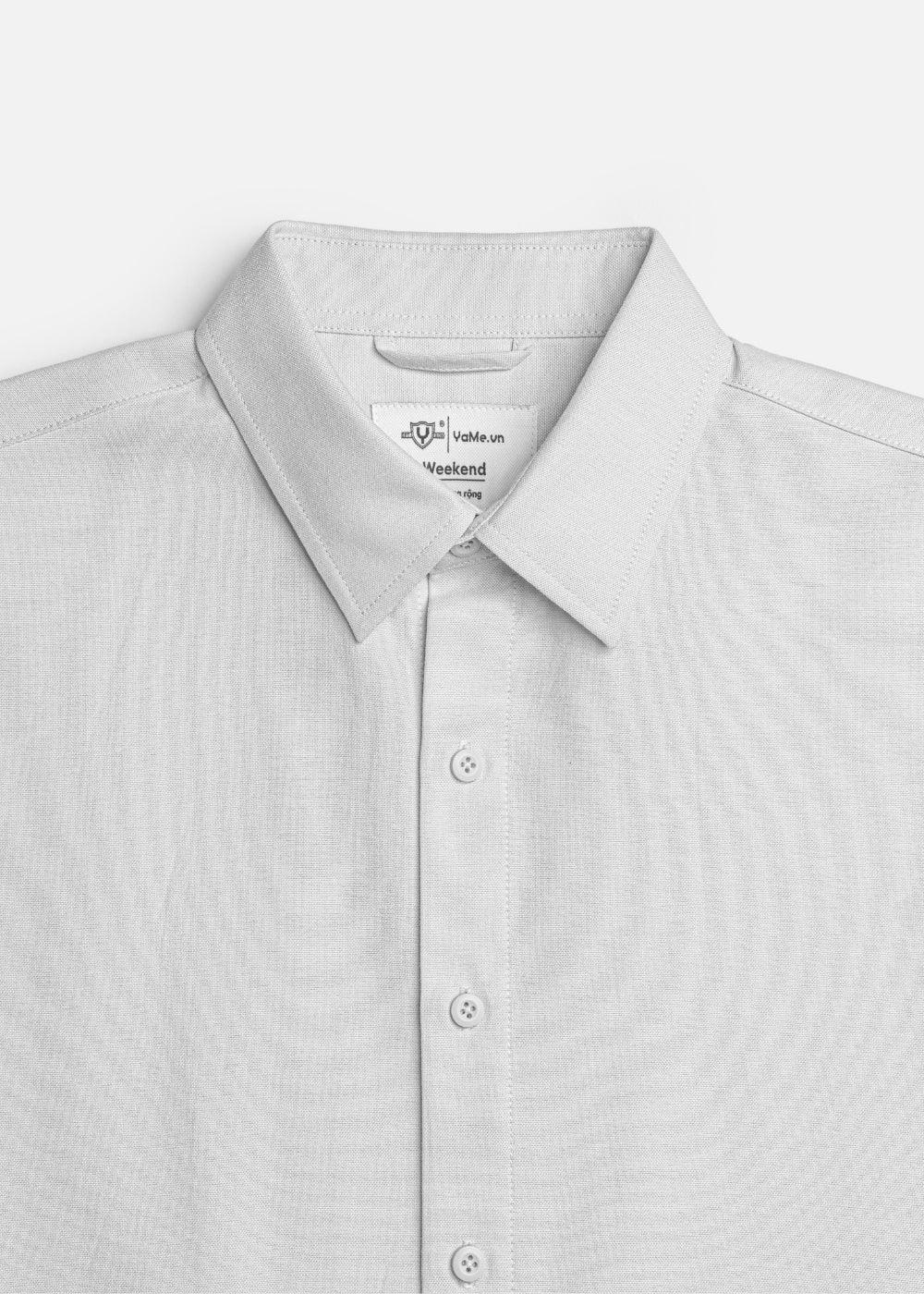 Áo Sơ Mi Tay Ngắn Thoáng Khí Ít Nhăn The Weekend 029 Xám Nhạt - YaMe.vn