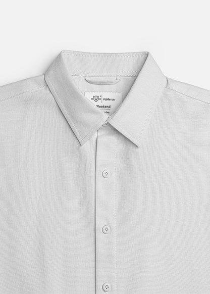 Áo Sơ Mi Tay Ngắn Thoáng Khí Ít Nhăn The Weekend 029 Xám Nhạt - YaMe.vn