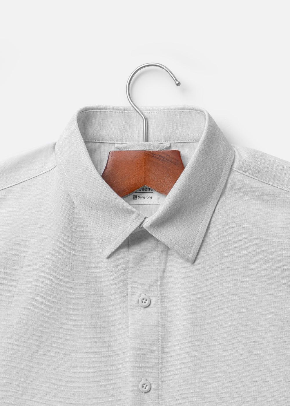 Áo Sơ Mi Tay Ngắn Thoáng Khí Ít Nhăn The Weekend 029 Xám Nhạt - YaMe.vn