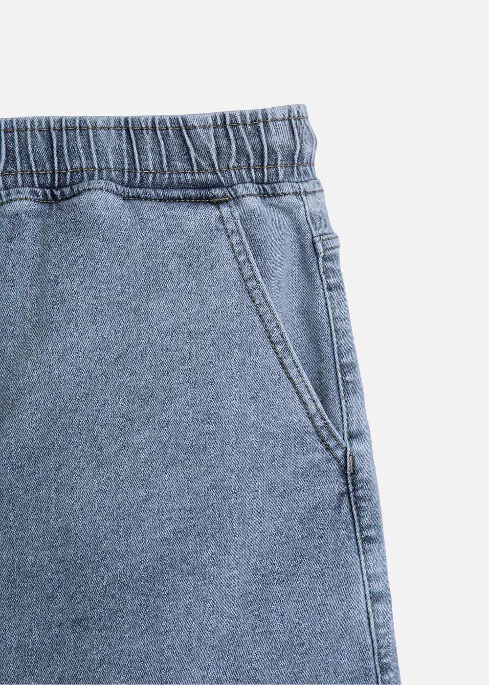 Quần Short Jean Lưng Thun Dễ Chịu The Original M041 Xanh Dương - YaMe.vn