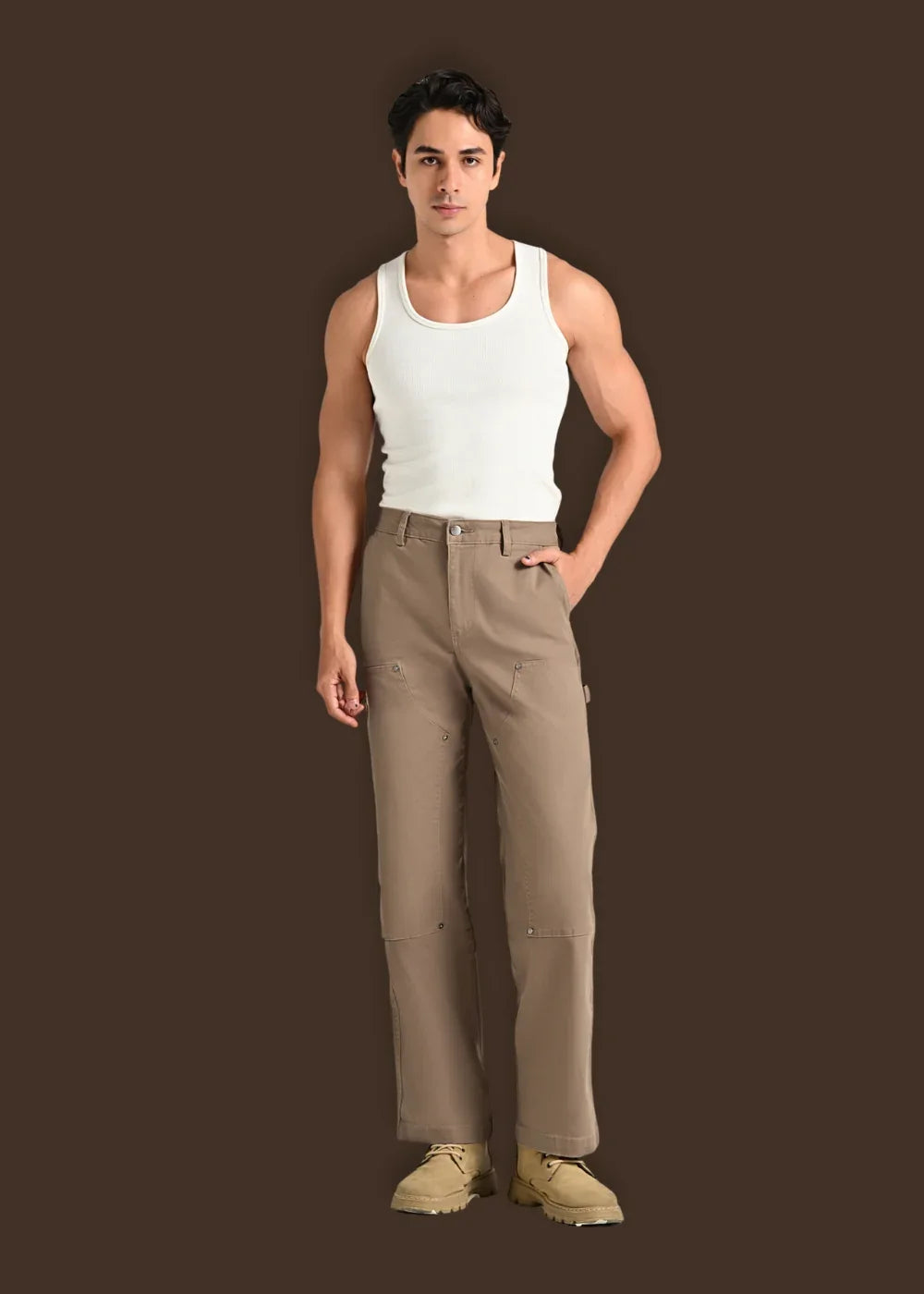 Quần Jeans Loose Fit Bền Bỉ Multi-Color Jean 011 Nâu Nhạt - YaMe.vn