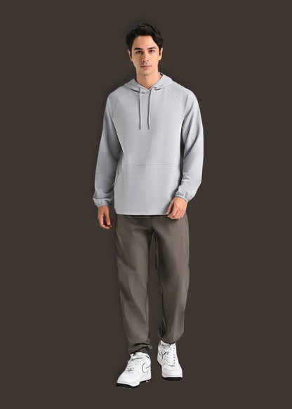 Áo Khoác Hoodie Mịn Mát Ít Nhăn The Minimalist 024 Xám Nhạt - YaMe.vn