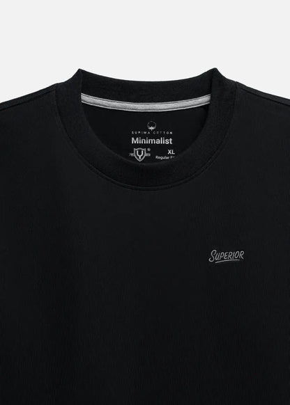 Áo Thun Supima Cotton Thượng Hạng The Minimalist 014 Đen - YaMe.vn