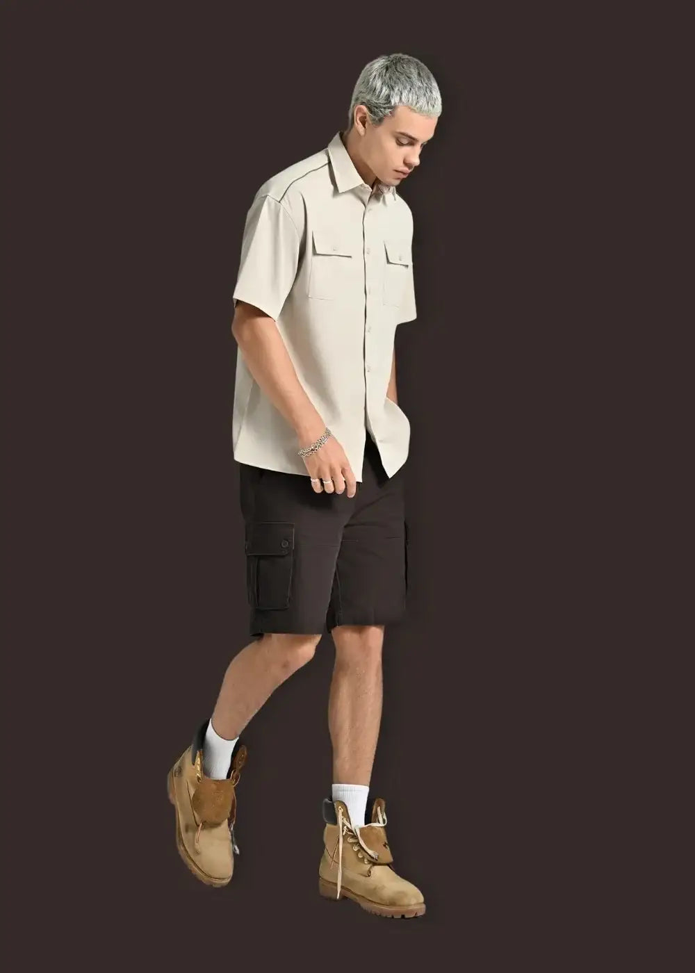 Quần Short Cargo Kaki Bền Co Giãn No Style M217 Nâu Đậm - YaMe.vn
