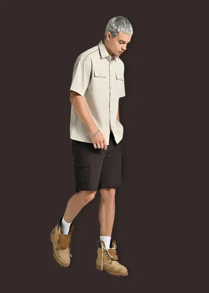 Quần Short Cargo Kaki Bền Co Giãn No Style M217 Nâu Đậm - YaMe.vn