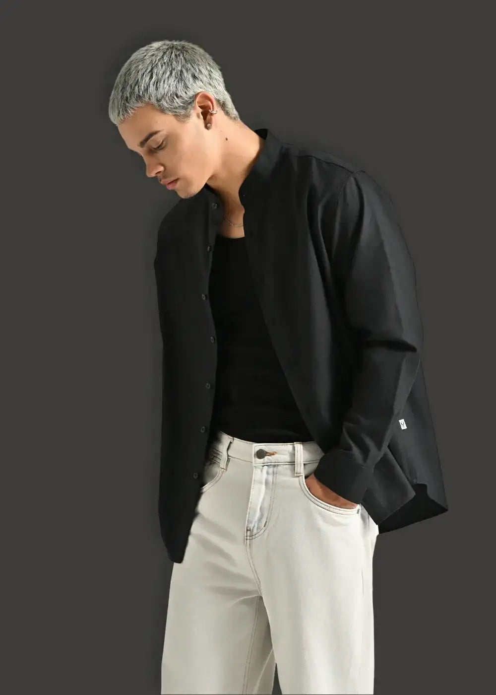 Áo Khoác Sơ Mi Thoáng Khí Ngăn Mùi No Style M215 Đen - YaMe.vn